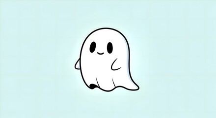 Illustration of a cute ghost, centered