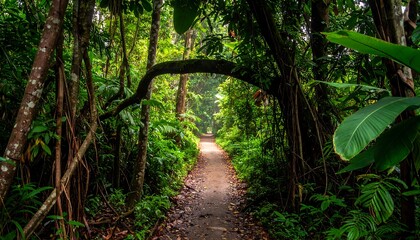 Obraz premium Lush rainforest path