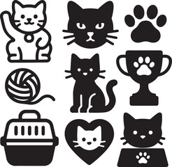 Obraz premium set of funny cats set of cats set of black cats