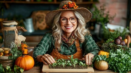 Happy Seniors Volunteering in Community Garden
