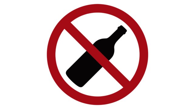 Enforce a strict no alcohol policy with this bold symbol, perfect for health campaigns, public service announcements, and educational materials on substance abuse prevention