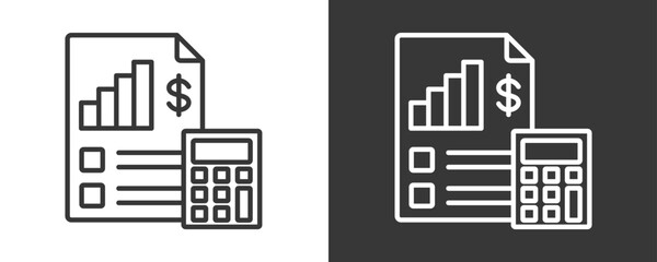 Accounting Icon Set Vector Collection Isolated In Black And White