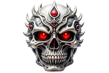 Naklejka premium Skull with red eyes, a symbol of halloween