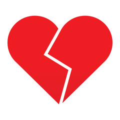 Red Broken Heart Symbol of Sadness