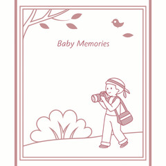 Baby memories illustration with a photographer