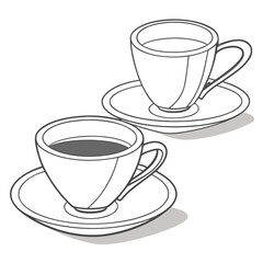 Illustration of two cups of coffee