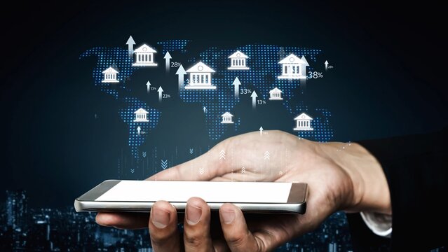 Online banking and digital banking innovation combining finance and technology, optimizing online banking systems, mobile banking services, and fintech for seamless experience. Muxer