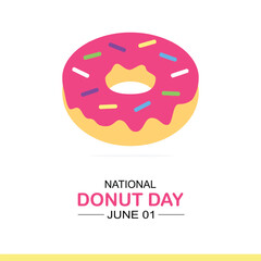 National donut day in cartoon style. Simple and elegant vector design. Sweet food. 