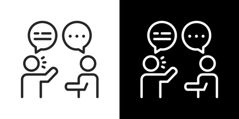Conversation  Icon Set. Clean Line Design With Light And Dark Versions For Versatile Use. 