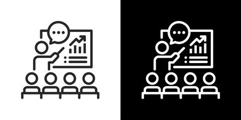 Explain Icon Set. Clean Line Design With Light And Dark Versions For Versatile Use. 