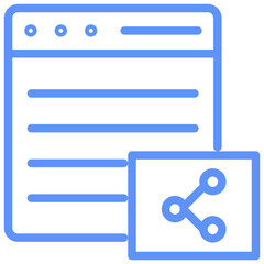 Plan Outline Blue Color Icon