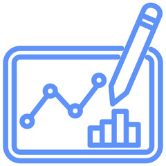 Plan Outline Blue Color Icon