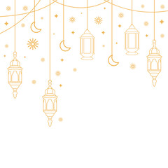 Line Islamic Lantern Decor