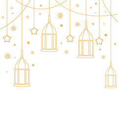 Line Islamic Lantern Decor