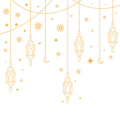 Line Islamic Lantern Decor
