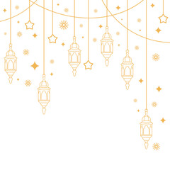 Line Islamic Lantern Decor