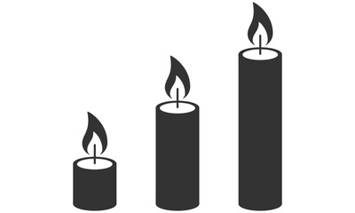 Black candle icon vector illustration