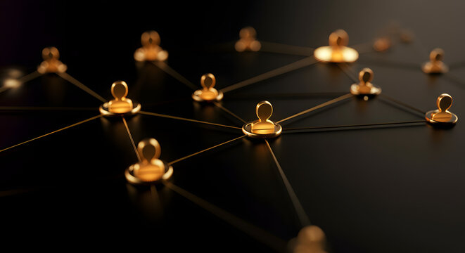 Business social network in modern office - Powered by Adobe