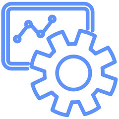 Plan Outline Blue Color Icon