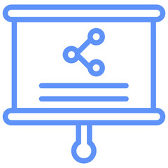 Plan Outline Blue Color Icon