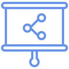 Plan Outline Blue Color Icon