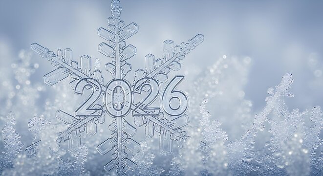 A winter christmas snowflake pattern design on a blue background for a holiday decoration card