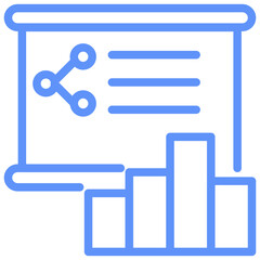 Plan Outline Blue Color Icon