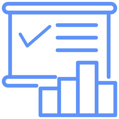 Plan Outline Blue Color Icon