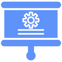 Plan Outline Blue Color Icon