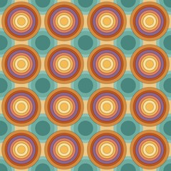 Colorful Retro Circles Pattern with Geometric Background Design