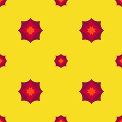 Colorful Star Patterns on Bright Yellow Background for Design Use