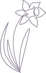 Minimalist Flower Line Art Element