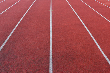 Fototapeta premium Red running track with markings.