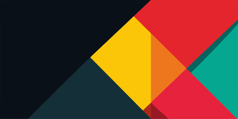 Abstrakcyjny geometryczny wz&oacute;r z nakładającymi się kolorowymi kształtami i cieniami, wektor.