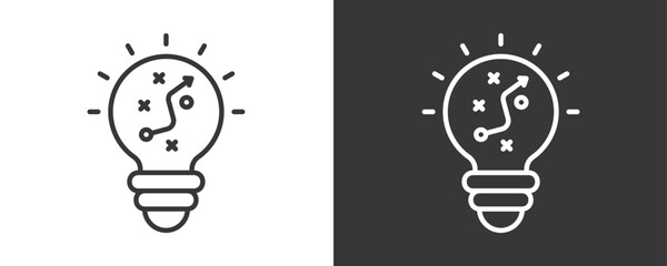 Strategic Icon Set Vector Collection Isolated In Black And White