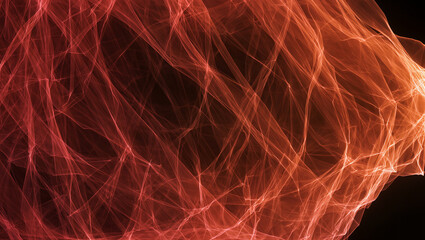 Abstract red fire background illustrating a dynamic digital fractal flame design with light and motion texture