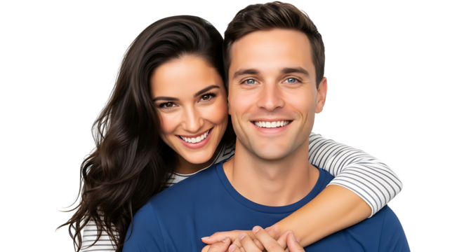 Smiling Couple Portrait Close Up Cheerful Man Woman Lovers Romance Happiness