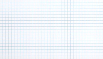 Close-up of blue graph paper with grid lines.