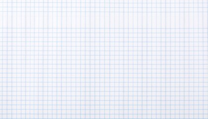 Close-up of blue graph paper with grid lines.