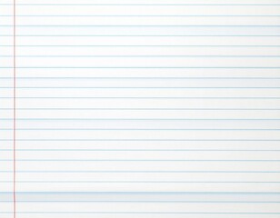 Blank lined notebook paper with margin and faint blue lines.