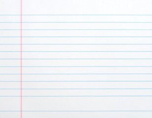 Blank lined notebook paper with blue and red margins for writing.