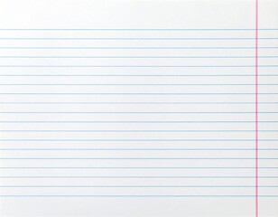 Blank lined notebook paper with blue horizontal and red vertical margin lines.