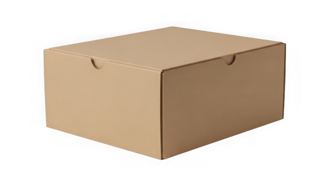 Closed brown cardboard box for product packaging