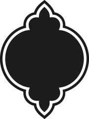 Obraz premium Islamic quatrefoil shape silhouette vector black and white