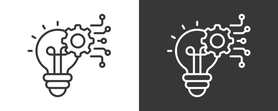 Innovation Icon Set Vector Collection Isolated In Black And White