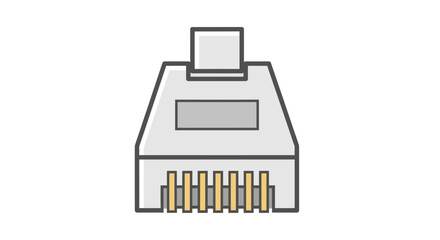 Obraz premium Illustration of an RJ45 connector, used for Ethernet connections.
