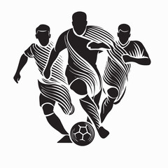 Teamwork Football Sport Logo Vector Illustration on white background