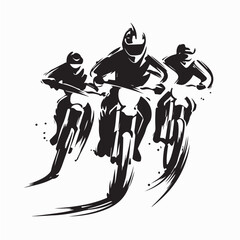 Motocross Racing Competition Silhouette Vector Design on white background