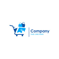 Touchscreen shopping cart letter Z design vector template