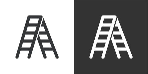 Folding Ladder icon. Solid glyph series icon